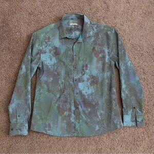 RNT23 Jeans Striped Tie Dye Button Up Shirt Mens XXL